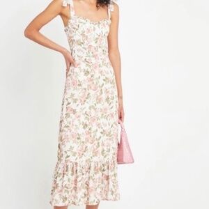 OPT Toile De Jouy Floral Midi Dress in rose print